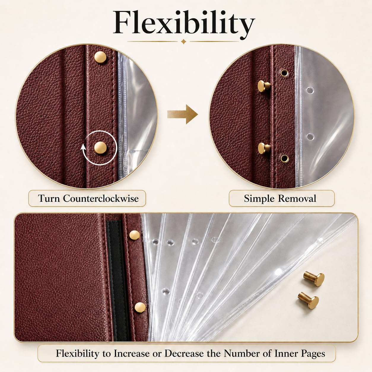 Premium Burgundy Faux Leather Menu Cover 2-Pack | Stylish & Durable 8.5 x 11 Inch | Restaurant Menu Books with 7 Pages (14 Views) | Perfect for Wine Lists, Cafes, Bars & Hotels