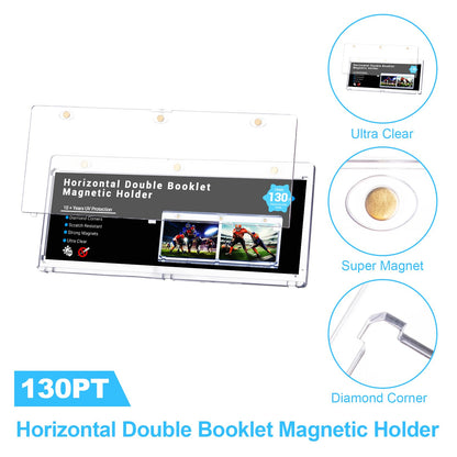 2 Pack Horizontal Booklet 130PT One Touch Magnetic Card Holders