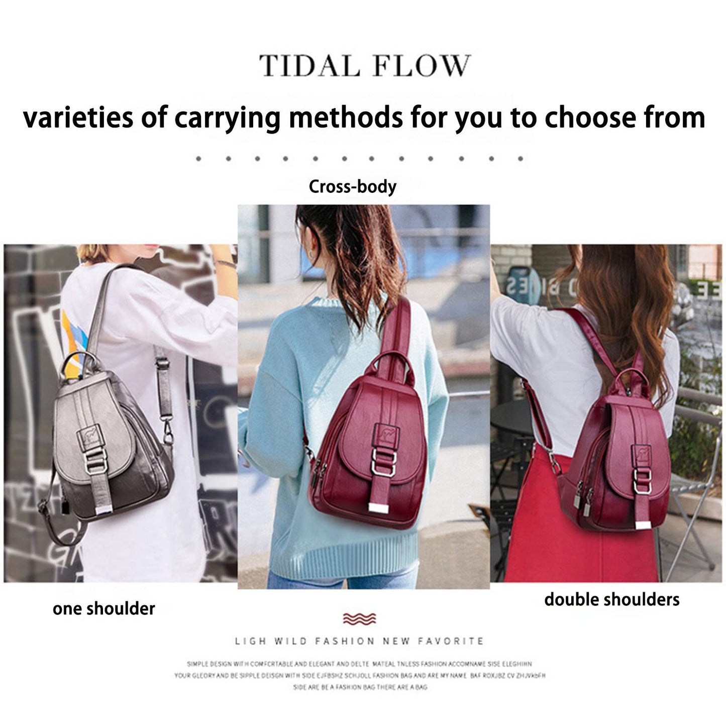 DevilAngel Soft Genuine Leather Backpack for Women,Large Capacity Satchel Shoulder Handbags for Shopping Trip