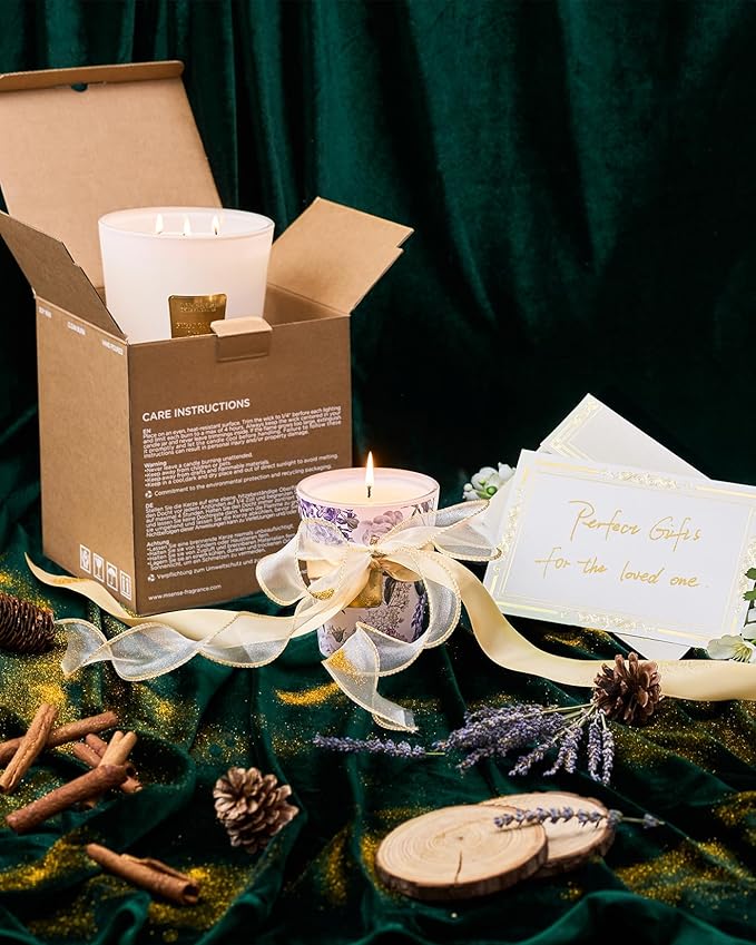 M&SENSE Eucalyptus & Cedarwood Scented Candle, 3 Wick 35oz Natural Soy Wax, Green Candles Gift for Fall Winter Home Scented, 150 Hours Long Lasting Slow Burning