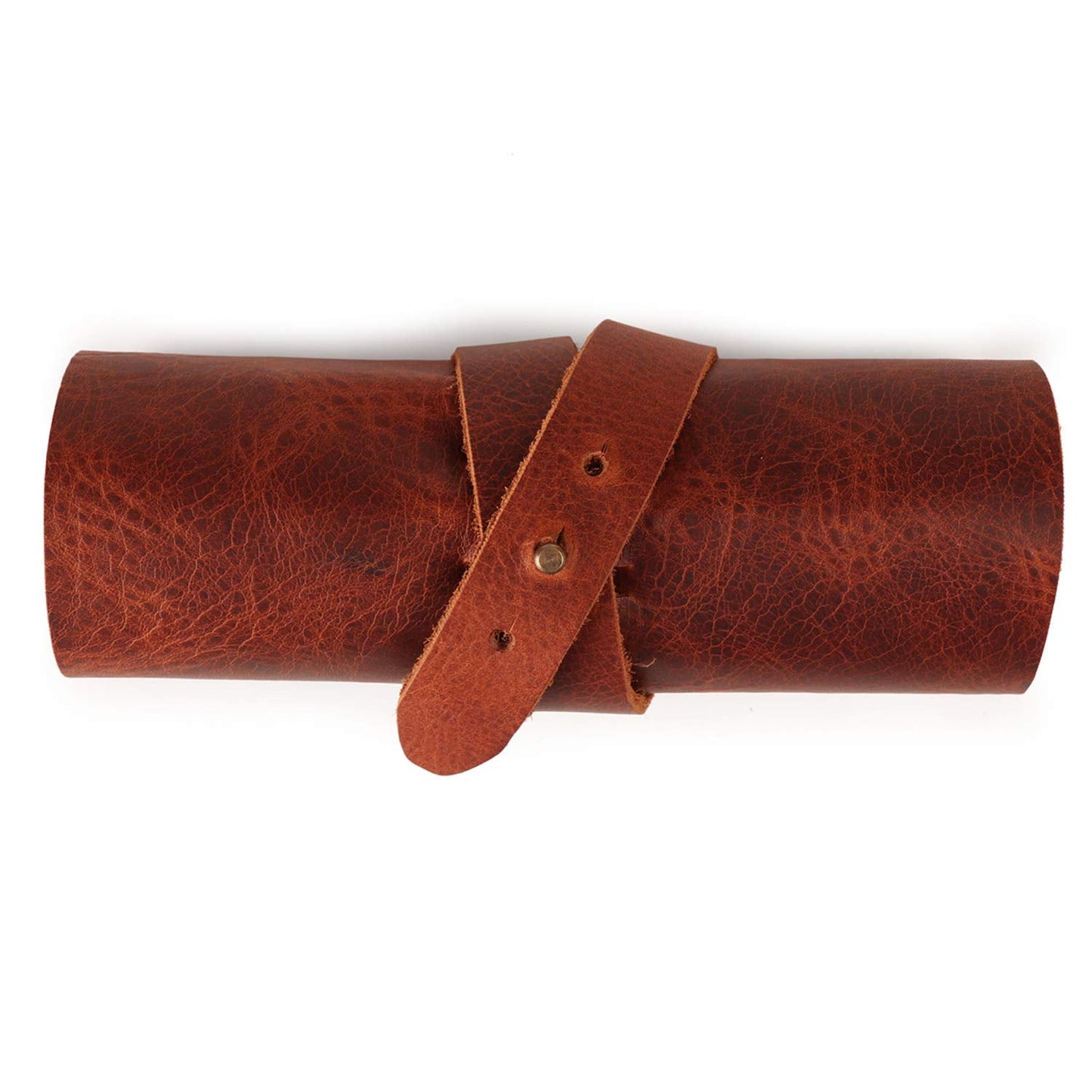Londo Genuine Leather Retro Pen and Pencil Case - Metal Snap Fastener, Pencil Pouch Stationery Bag