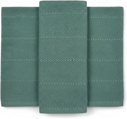 Serafina Home Dark Emerald Green Kitchen Hand Dish Towels: Oversized 28" x 18"