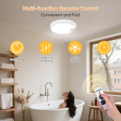 DJBoomy Motion Sensor Ceiling Light Indoor: Rechargeable Wireless Closet Light with Remote for Pantry Hallway Stair Laundry Room