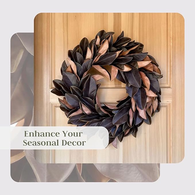 CG Hunter Holiday Collection Faux Wreath, Premium Artificial Indoor and Outdoor Large 30" Magnolia Leaf Christmas Wreath, Christmas Decorations and Holiday Greenery