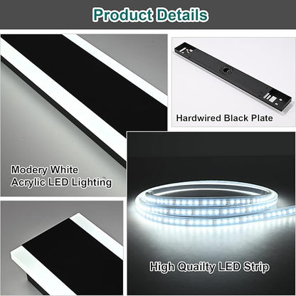 2 Pack Black Outdoor Wall Light,60 inch Long Outdoor Modern LED Wall Sconce, Waterproof IP65 LED Wall Mount Lighting Fixture for House Living Room Corridor Porch Patio Garage