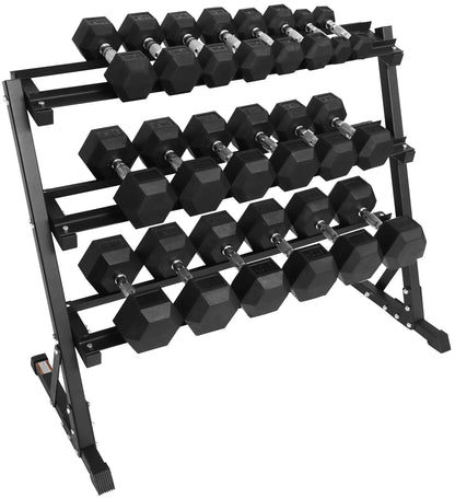 Fitvids Premium Rubber Coated Hex Dumbbell Weight Set, Multiple Packages