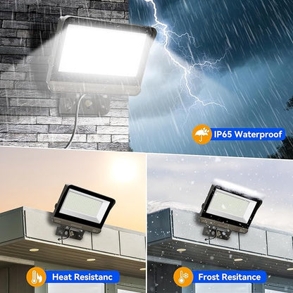 200W Flood Lights Outdoor, 22000LM 5000K with Dusk-to-Dawn Photocell, IP65 Waterproof Security Lights Bright LED Parking Lot Light with Trunnion Mount for Yard Garage Stadium