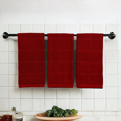 Maroon Dark Red Brick Red Kitchen Hand Dish Towels: Oversized 28" x 18"