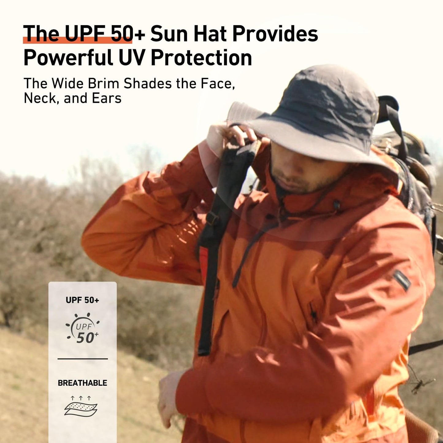 Comhats UPF 50 Sun Hats Wide Brim Summer Safari Hat Fishing Hiking Boonie Hats for Men Waterproof Army Green Small Medium
