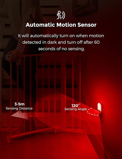 L LOHAS LED Red Night Light Plug in, Motion Sensor Night Light for Kids, 30/60LM, Red Nightlight, Motion Activated Night Lights for Bathroom, Hallway, Holiday Christmas Decoration, 2 Pack