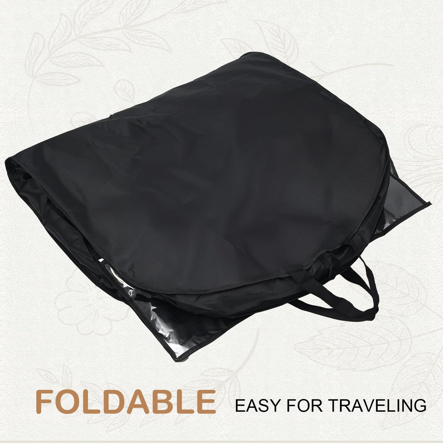 54" Garment Bags for Travel and Storage, Travel Suit Bags for Men Women with 2 Clear Pockets, Storage bags for Clothes, Suits, Dress, Shirts, Coats 2pcs Black