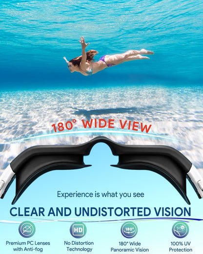 Otionus Swim Goggles Adult, Polarized Adult Swimming Goggles Bungee Strap No Hair Pulling Anti-fog Pool Goggles for Men Women