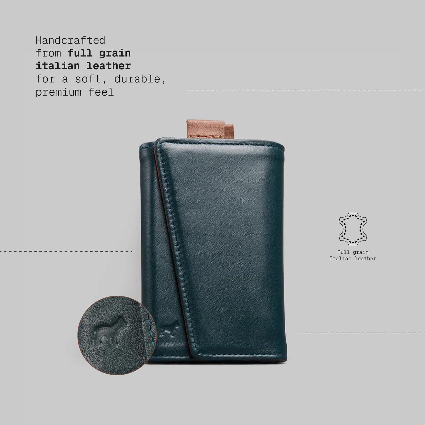 The Frenchie Co. - Speed Wallet - Ultra Slim Minimalist - RFID Blocking Front Pocket Wallet - Quick-Access Card Holder, Full-Grain Italian Leather, for Men & Women