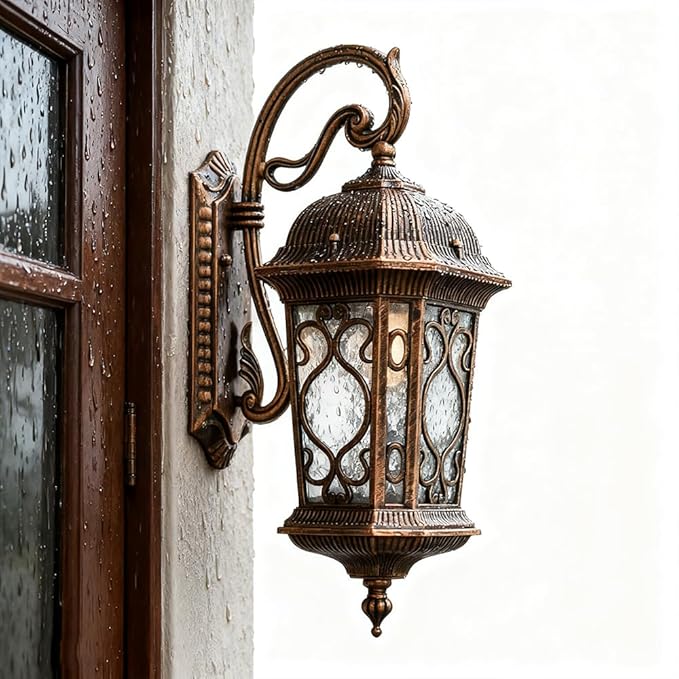 Outdoor Wall Lights Waterproof Outside Porch Light Water Glass Exterior Wall Sconces for Garage Porch Doorway