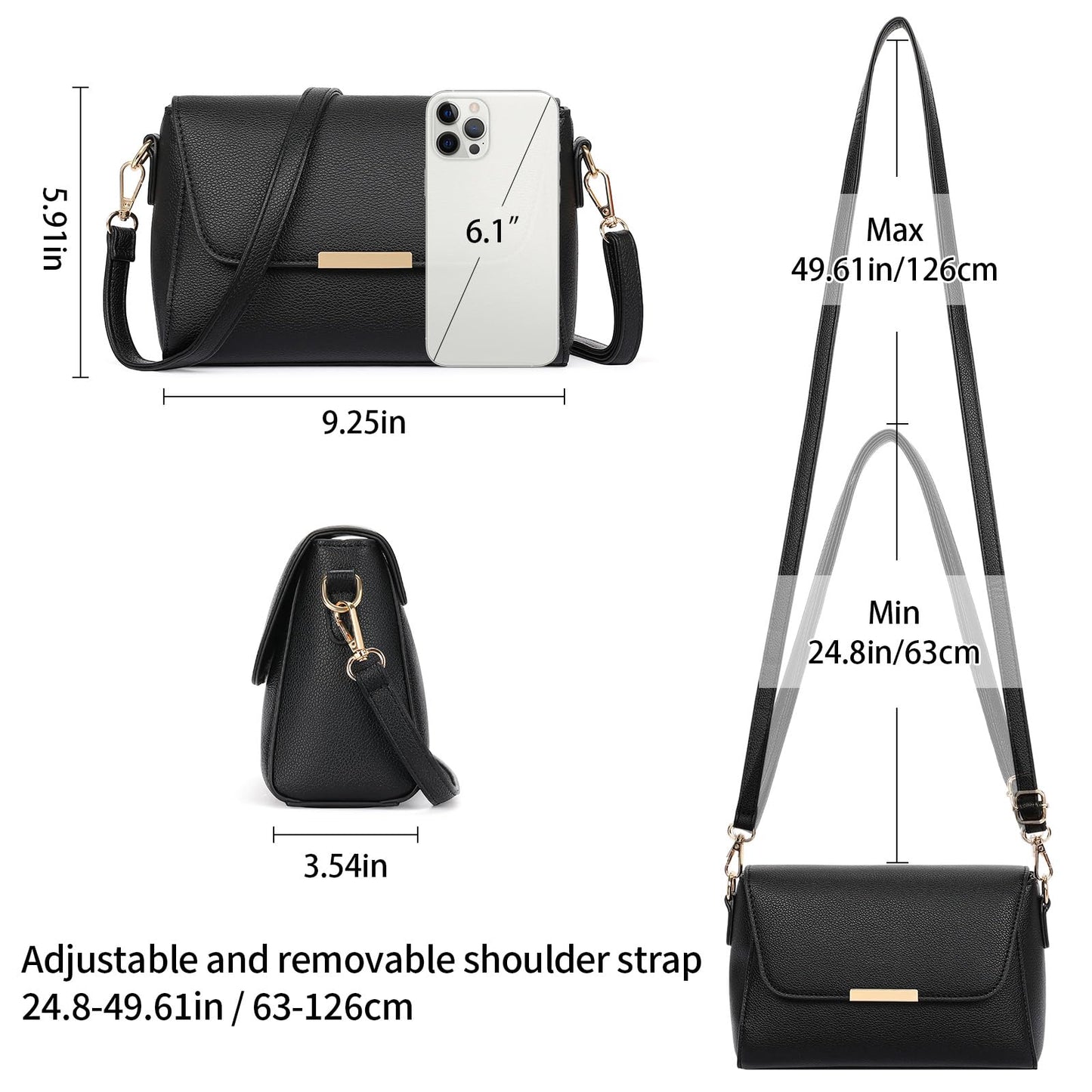 FALAN MULE Small Crossbody Bags for Women PU Leather Purses Trendy Shoulder Handbags