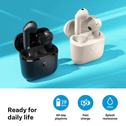 Sennheiser ACCENTUM Open Wireless Earbuds - Open Ear Buds Design, Dynamic Sound & Bluetooth 5.3, IPX4 Splash Protection, 28 Hours Battery Life, USB-C Charging Case, Music, Phone Calls, Travel, Black