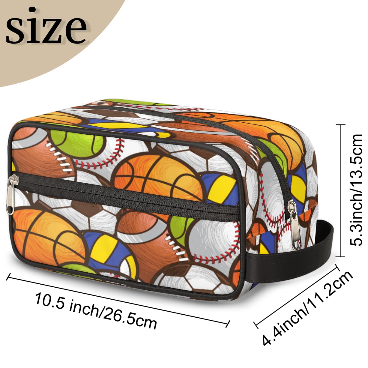 SinSenMa Sport Ball Travel Cosmetic Bag for Boy Men,Hanging Toiletry Bag,Waterproof Makeup Bag,Approved Hygiene Bag Shave Dopp Kit Organizer for Toiletries Shower Bathroom Carry-on Accessories Gifts