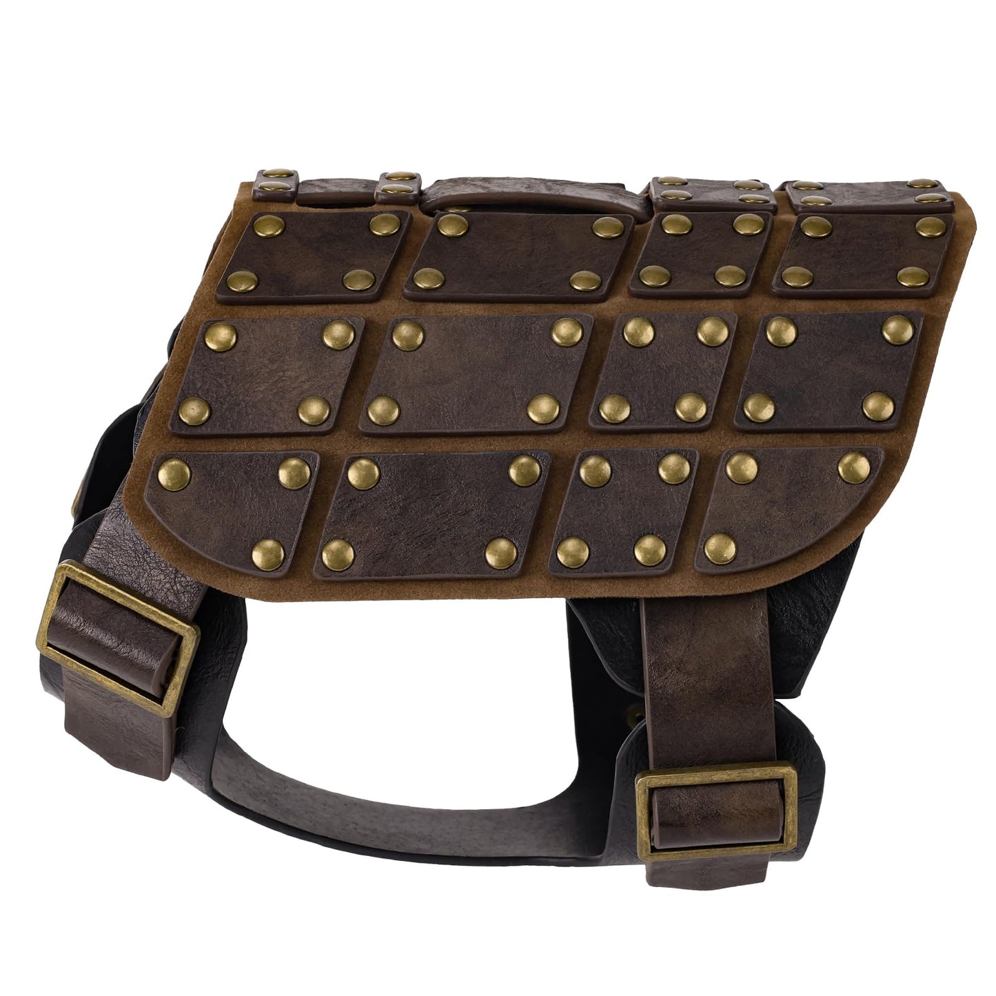 EpicCos Medieval Dog Costume, No-Leash Studded Decorative Faux Leather Vest Harness, 3-Size Pet Apparel for Cosplay (M)