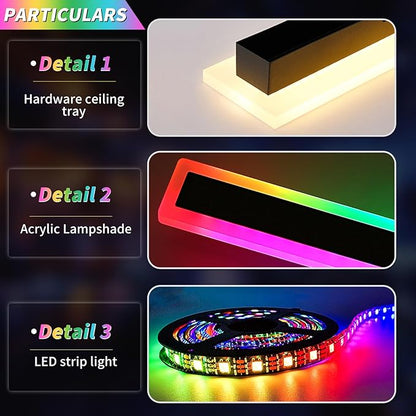 2 Pack Modern Outdoor Wall Light, 39.3inch RGB LED Wall Sconce, IP65 Waterproof, Multi-Color Dimmable Light Fixture, Wall Mounted Lamps for Porch, Patio, Garage, House, with Remote Control