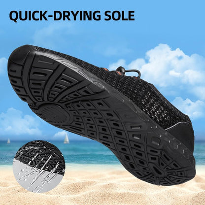 DOUSSPRT Men's Water Shoes Quick Drying Sports Aqua Shoes AllBlack Size 11