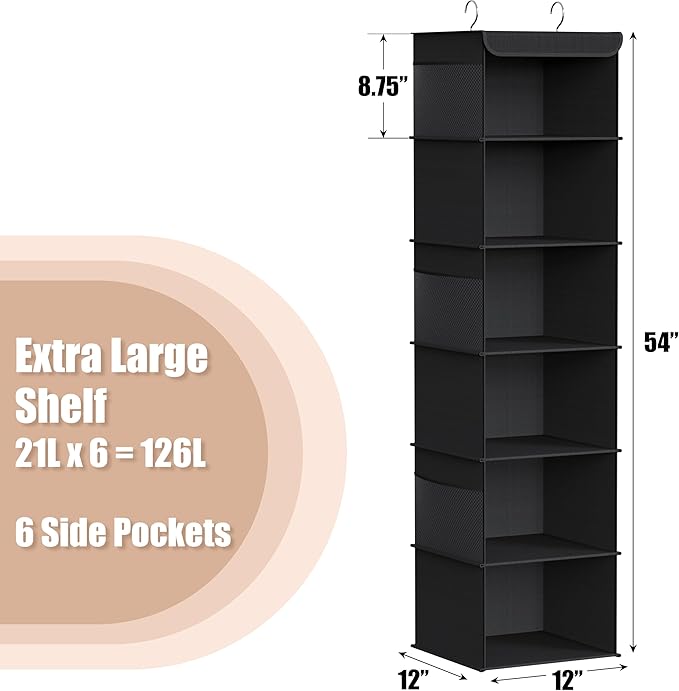 Simple Houseware 6 Shelf Hanging Closet Organizer
