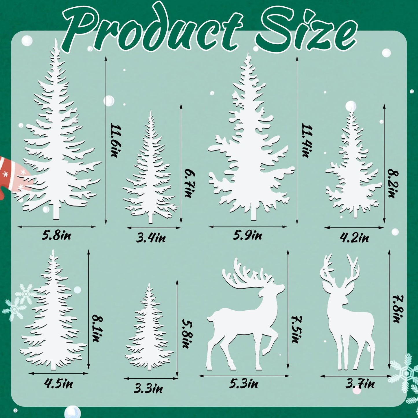 Whaline 8Pcs Christmas Wood Table Sign Xmas Cedar Elk Tabletop Centerpieces Rustic Tiered Tray Decor for Farmhouse Winter Holiday Home Office Mantel Table Fireplace Shelf
