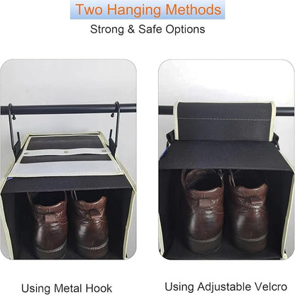 Large-Sized Hanging Shoe Organizer 8-Shelf, Hanging Closet Organizer