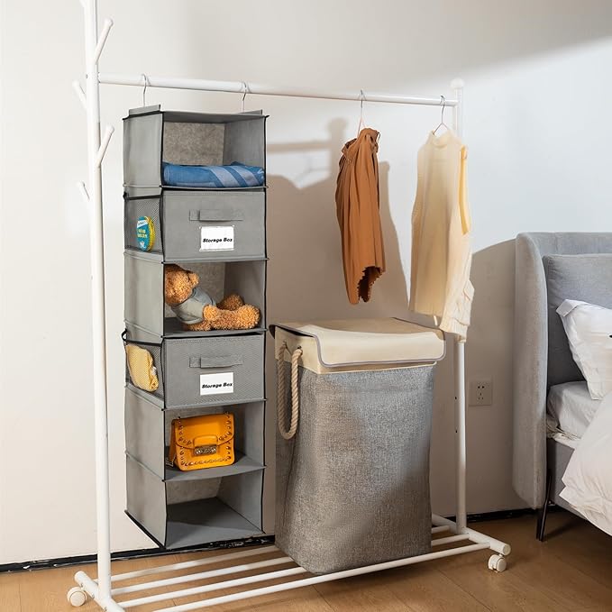 2 Pack 6 Shelves Hanging Closet Organizer