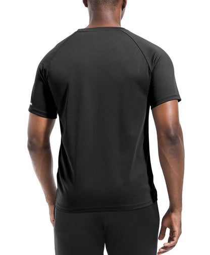 Men's 3 Pack Workout Shirts Dry Fit Crew Neck T Shirts Athletic Running Gym Mesh Short Sleeve Tee Tops Black/Grey/Dark Grey-3P11-XL