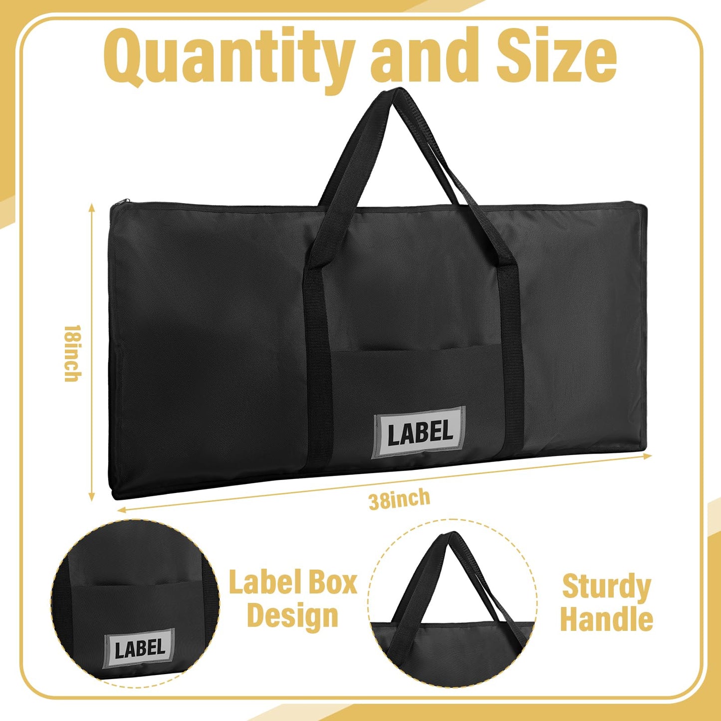 Hsei Extra Large Griddle Bag 38 x 18 x 2 Inch Extra Large Griddle Camping Storage Bag Oxford Cloth Waterproof with Reinforced Carrying Strap for BBQ Grilling Stove RV Camping Accessories, Black
