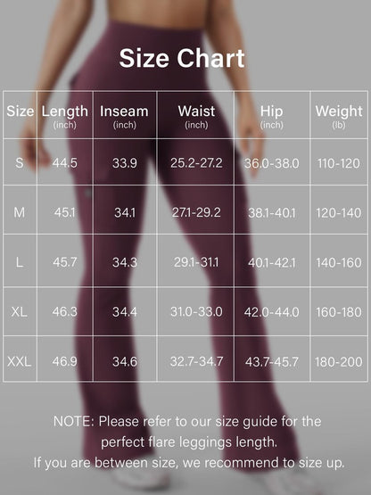 YEOREO CoreFlex Women Workout Flare Leggings with Pockets Hidden Scrunch Cargo Gym Yoga No Front Seam Leggings Black Cherry L