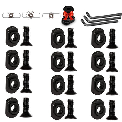 Bontok Single Picatinny Aluminum Accessory Rail Set for 3 5 7 9 11 13 Slots with 13 T-Nuts & Screws, 6 Wrench (Rounded Corner)