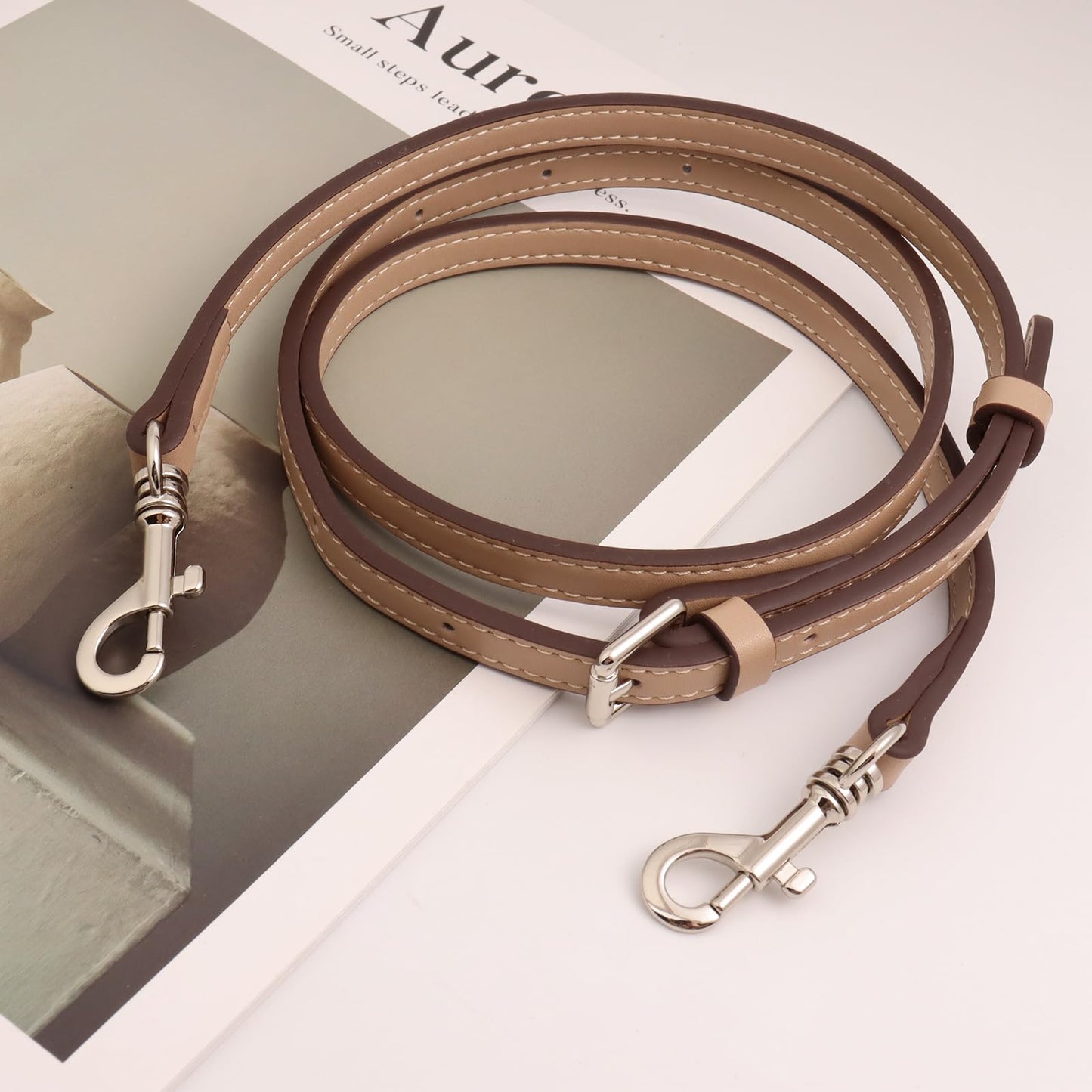 OLSEEY Leather Purse Strap Replacement Crossbody Adjustable ，Thin Shoulder Straps for City 15 Bag Handbag (Sand color)