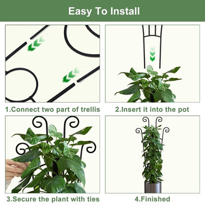 32.6in Monstera Plant Support Stakes for Indoor Plants, Metal Garden Plant Trellis for Climbing Plants, Pothos Vine Snake Climber Support，2p