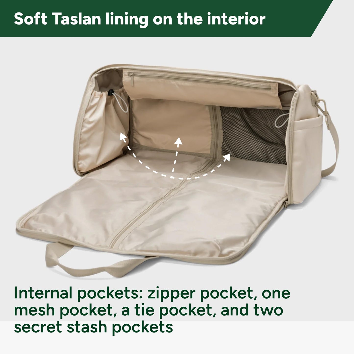 Halfday Convertible 2-in-1 Vegan Leather Premium Garment Duffel Weekender Bag 45L (Carry-on, Wrinkle-Free Travel, Hanging Suit Compartment, Shoe Pockets, Trolley Sleeve), Ivory