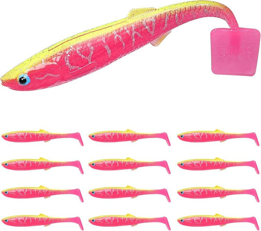 TRUSCEND Soft Fishing Lures - Pre-Rigged Swimbaits with BKK Hooks for Bass, Trout & Walleye | Trembly Sinking Design