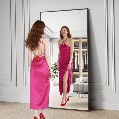 Koonmi Bathroom Mirror 36x71 Bathroom Wall-Mounted Mirrors, Modern Vanity Mirror for Bedroom, Living Room, Aluminum Alloy Frame Allow to Hang Horizontally or Vertically
