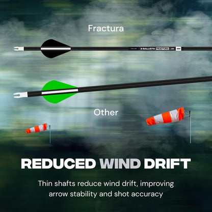 BALLISTA FRACTURA Hunting Micro Diameter Arrows for Compound and Recurve Archery Bow - Carbon 32", OD 6mm, Spine 300-6pcs