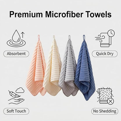 4PCS Microfiber Hand Towels for Bathroom Christmas Decorations Quick Dry Small