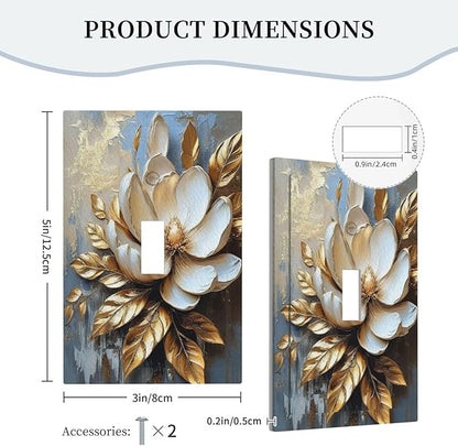 Decorative Art Light Switch Covers Gilded Bloom Single Toggle Wall Plate Decorative Switchcover Electrical Switchplate for Home Decor