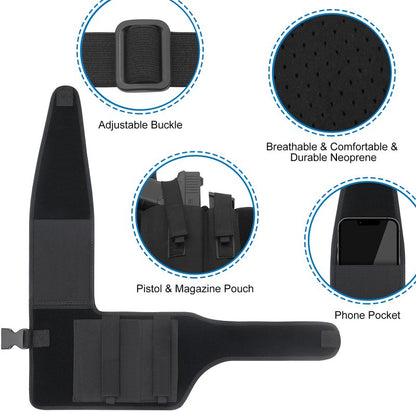 RUIZIH Gun Holster for Men Women Concealed Carry, Universal Shoulder Holster, Adjustable Chest Holsters for Pistols, Fits 1911, Glock 17/19/23, Beretta 92FS, S&Sauer P320/P220, Right Hand