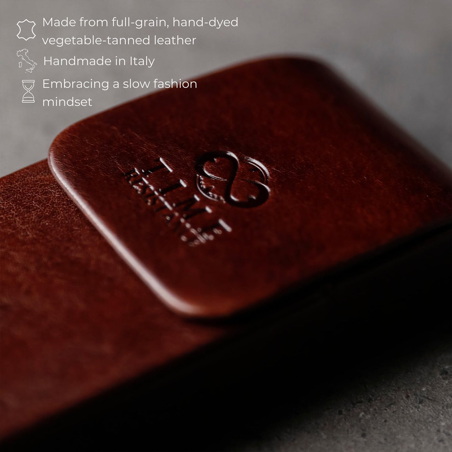 Time Resistance Leather Glasses Case - Hard Shell Leather Glasses Case - Made in Italy (Brown)