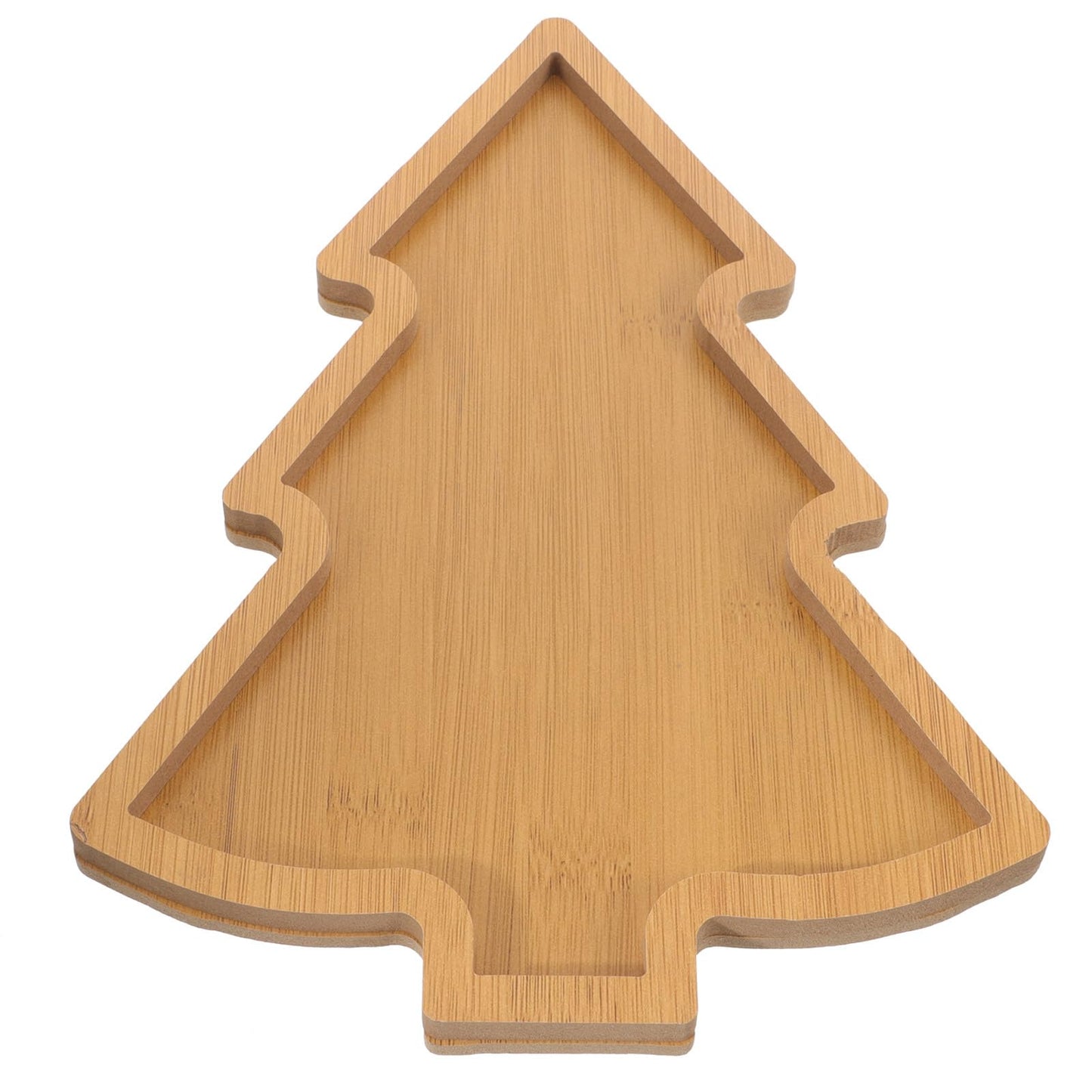 Amosfun Christmas Tree Appetizer Tray Wooden Tree Shaped Plate Fruit Sushi Serving Platter Charcuterie Board Christmas Party Supply Dessert Platter Snack Dish 7.6 x 11 x 0.5 Inch