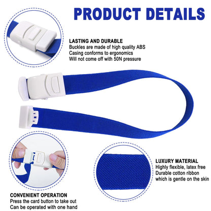 6Pcs Tourniquets, Emergency Tourniquet Buckle Band, Elastic First Aid Tourniquets, Single-Handed Application for Home Outdoor Sport Camping Hiking Emergency (6Pcs-Colorful)