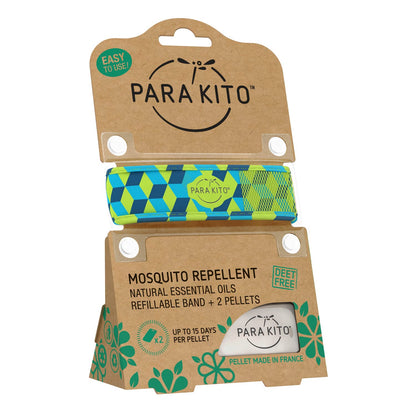 PARA'KITO Mosquito Insect & Bug Protection Wristband - Mosquito Stickers & Bug Spray Alternative - Summer Essentials, Beach Accessories, Hiking & Camping Essentials - Natural Essential Oils (Cube)