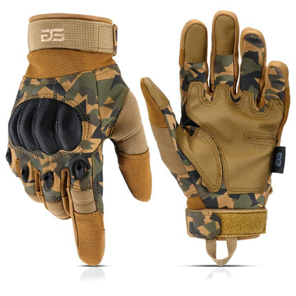 Glove Station Gloves for Men, Touchscreen Utility Gloves with Hard Knuckle Protection for Motorcycle Riding, Airsoft and Outdoor Work, Camouflage, Medium