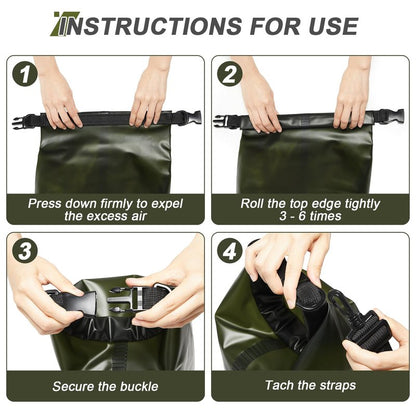 Dry Bags for Kayaking Waterproof, 5L/10L Dry Storage Bag, Roll Top Wet Bag for Swimming, Boating, Fishing,Camping & Beach
