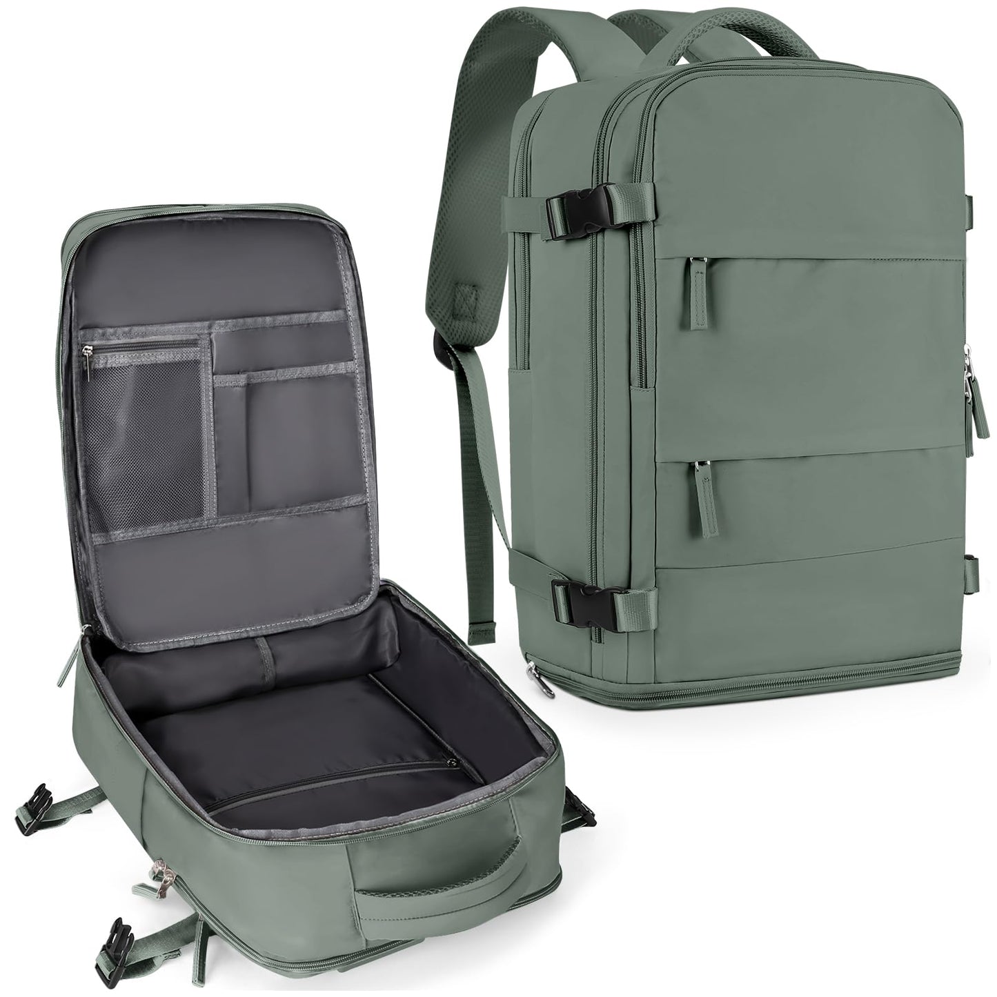 coowoz Travel Backpack Carry On for Women Man Gym Backpacks with Laptop Compartment Mochila de Viaje Teacher Personal Item Backpack Airplane Accessories Must Haves Grey Small