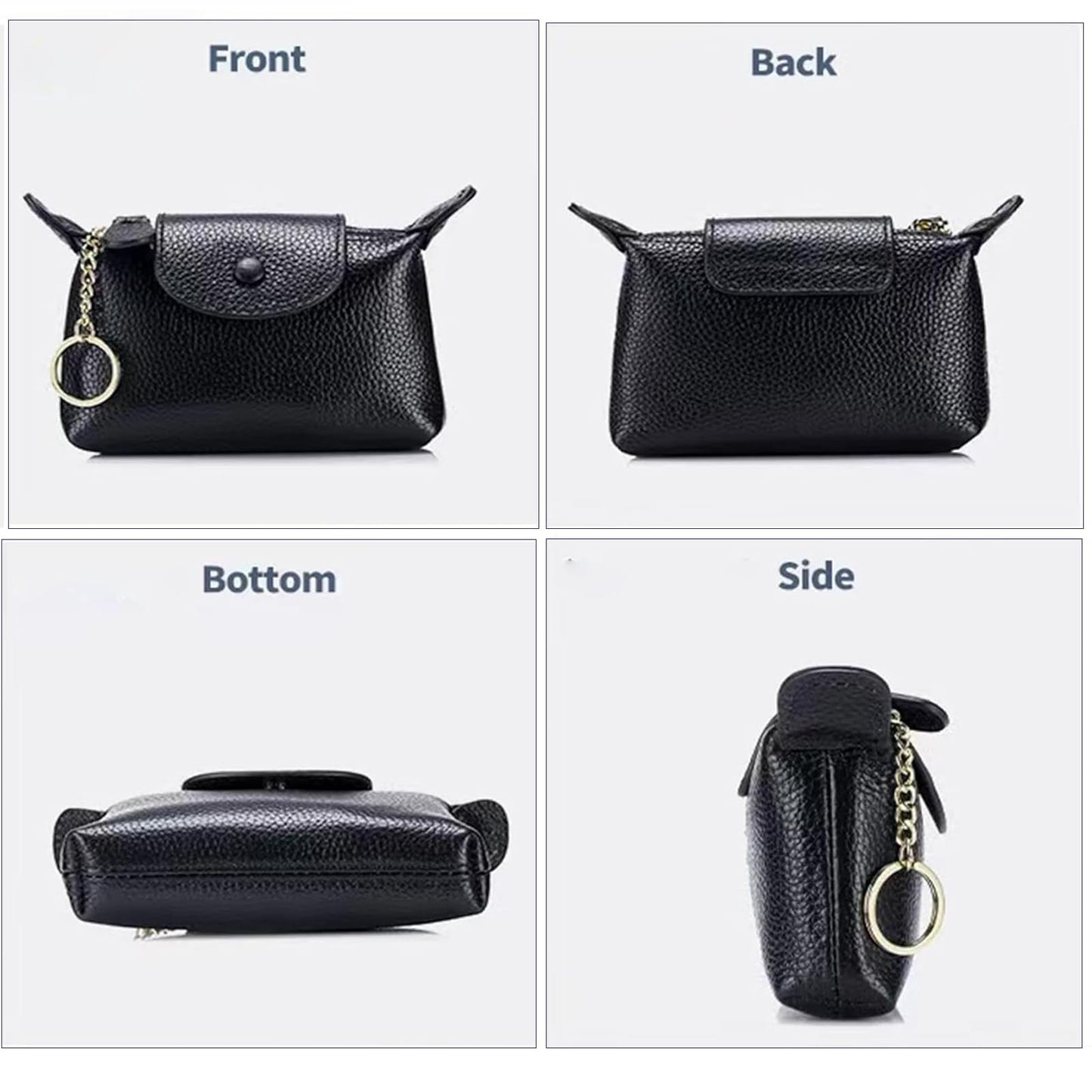SENDEFN Small Leather Women Coin Purse, Women's Keychain Zipper Pocket Pouch Wallet
