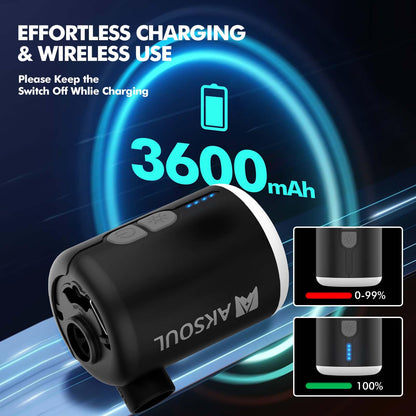 Portable Air Mattress Pump for Inflatables: USB Rechargeable Battery Powered Mini Inflator - Inflate & Deflate Electric Operated Pumps with Light for Camping Pool Inflatable Float
